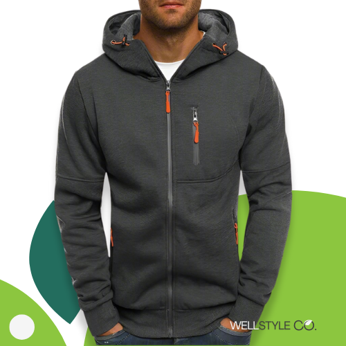 Men's Slim Fit Zipper Hoodie Sweatshirt - Casual Sportswear Jacket