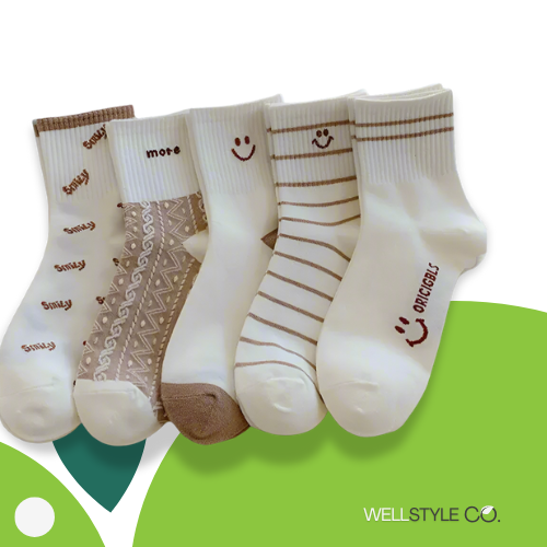 5 Pairs Women's Mid Tube Sports Socks