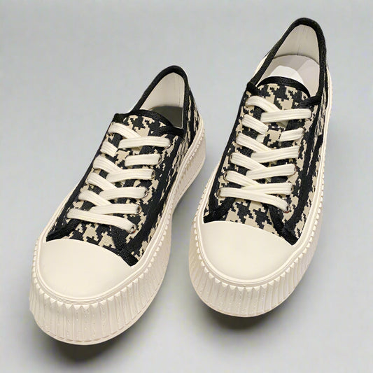 Houndstooth Canvas Thick Sole Shoes