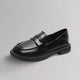 Black British Autumn Leather Flats