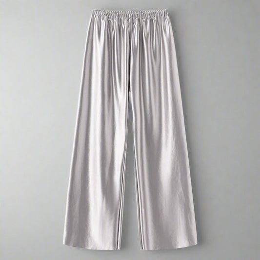 Satin Wide Leg Floor-Length Pants