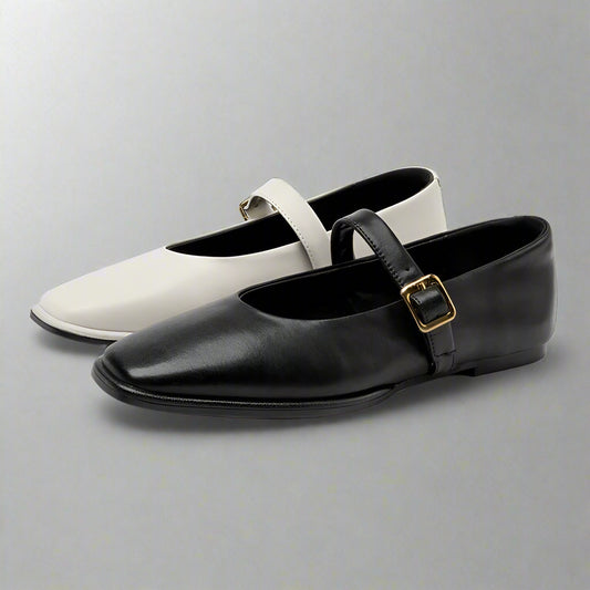 Genuine Leather Mary Jane Ballet Flats