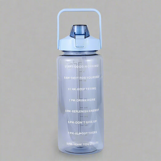 2L Large Portable Straw Water Bottle for Sports & Travel