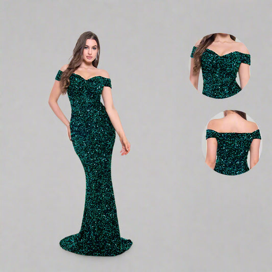 Off-The-Shoulder Mermaid Evening Dress