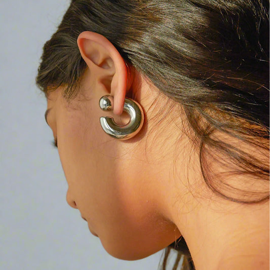 C-Shaped Hoop Earrings