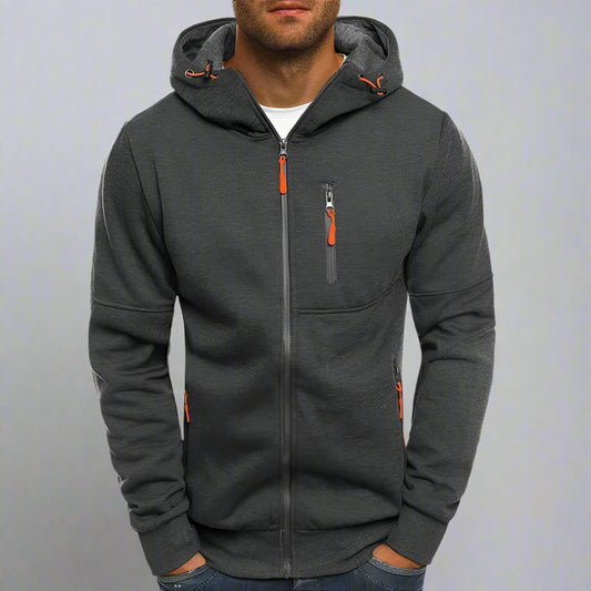 Men's Slim Fit Zipper Hoodie Sweatshirt - Casual Sportswear Jacket