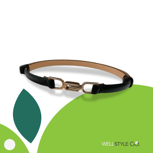 Skinny Leather Belt with Alloy Buckle