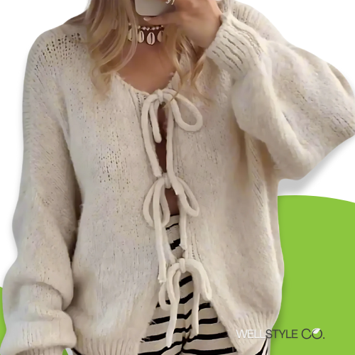 Women's Tie Front Bow Cardigan